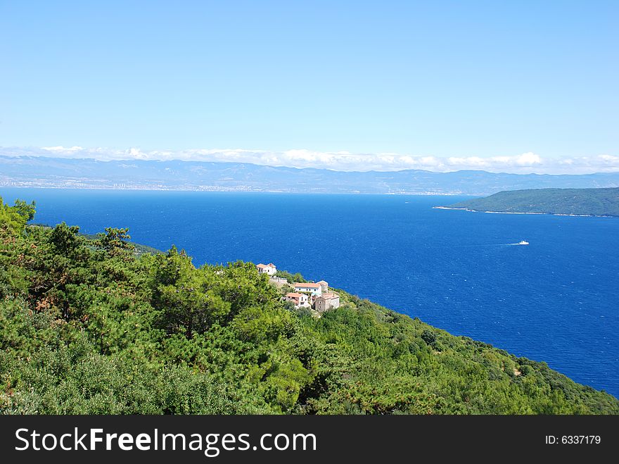 Beautiful scene at the sea and blue sky. Beautiful scene at the sea and blue sky