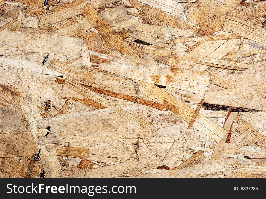 Wooden board made of chips. Wooden board made of chips