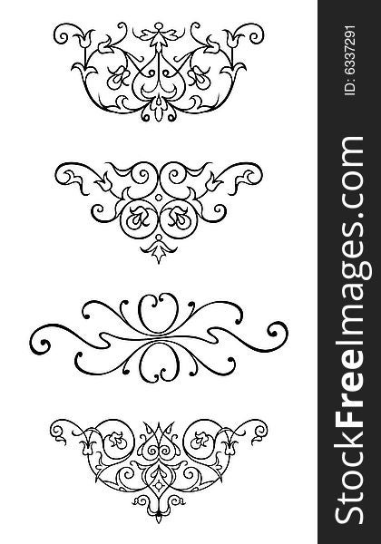 Vector clip art - floral design elements. Very easy to edit.