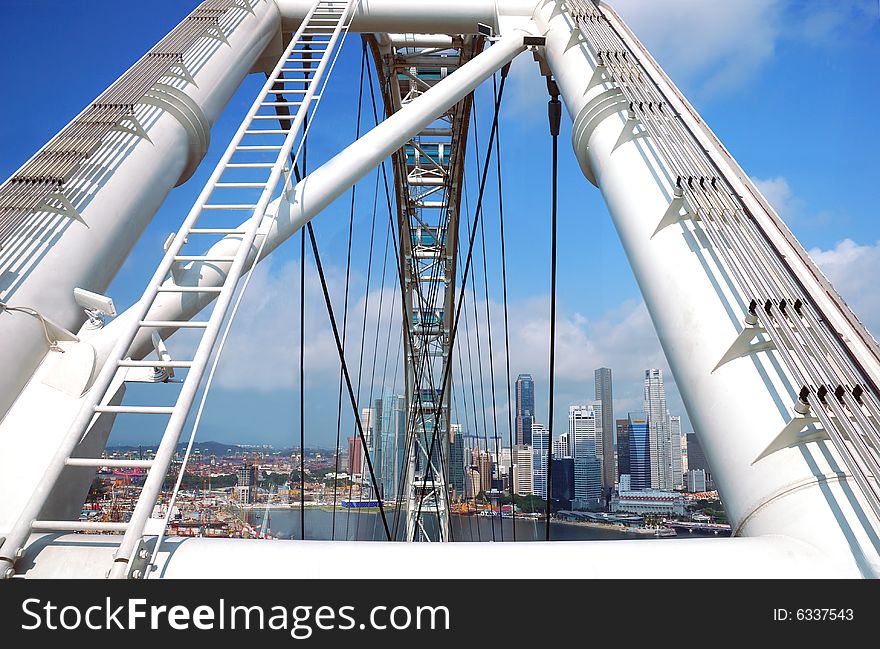 Part of Singapore flyer, largest wheel in the world