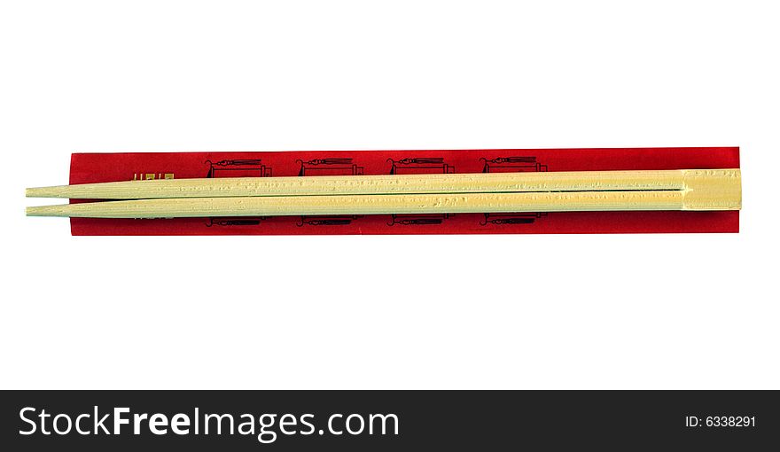 Wooden chopsticks used in chinese cuisine instead of forks for picking up food. Wooden chopsticks used in chinese cuisine instead of forks for picking up food