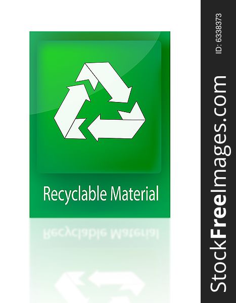 Recyclable icon over a white background