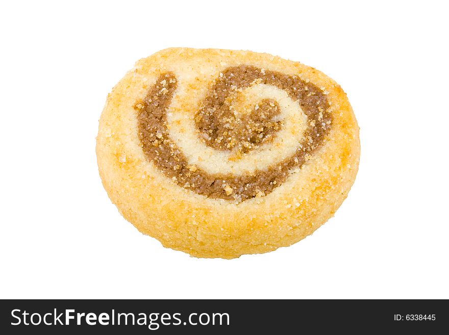 A sweet tasty teacake on the white background