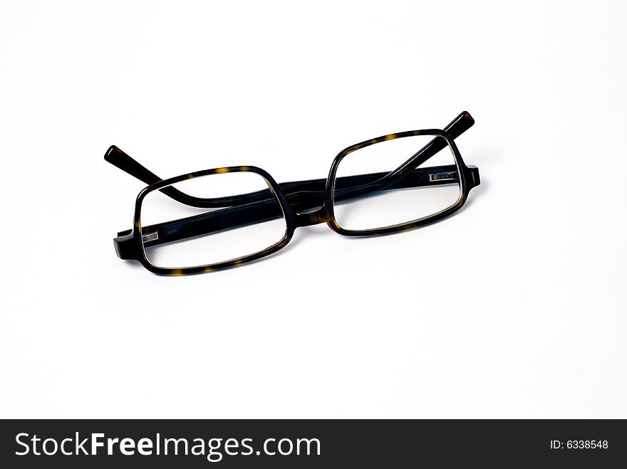 Modern fashionable spectacles isolated on white background