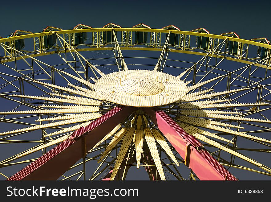 Wheel under the blue sky