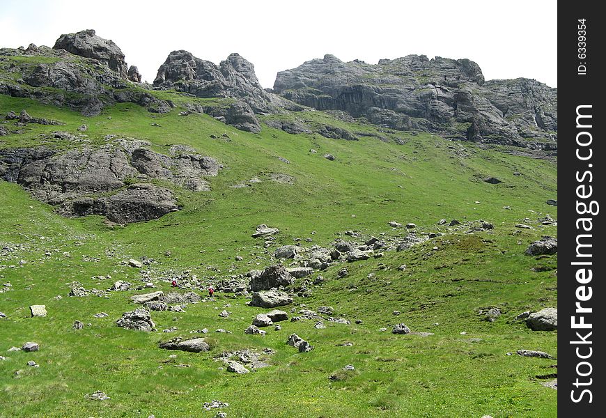 High mountai field with rocks. High mountai field with rocks