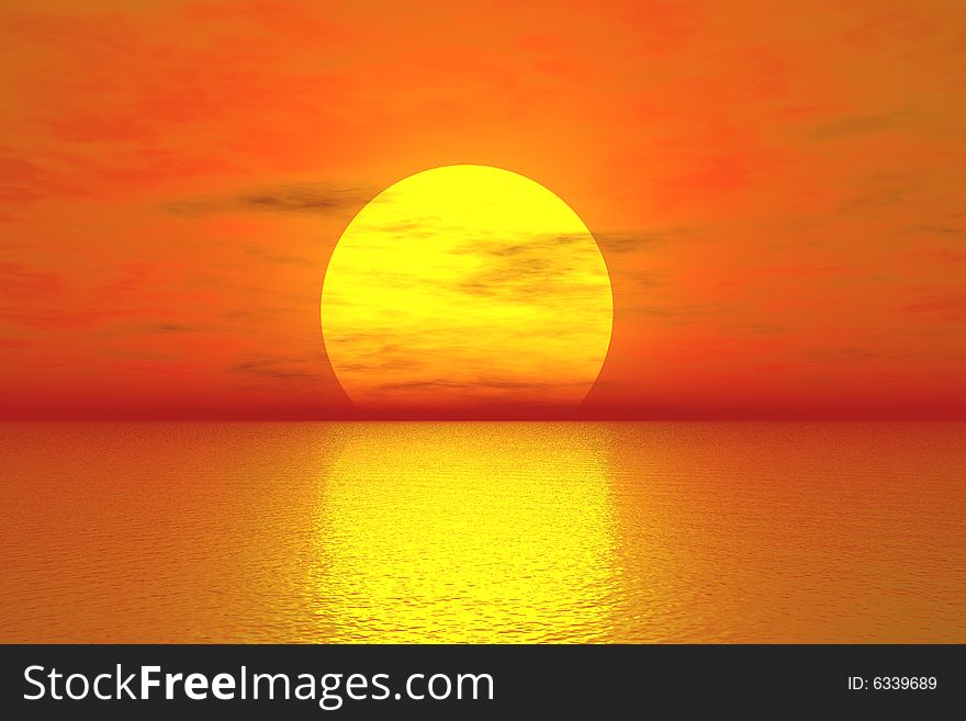 Golden Sunset in the sky background