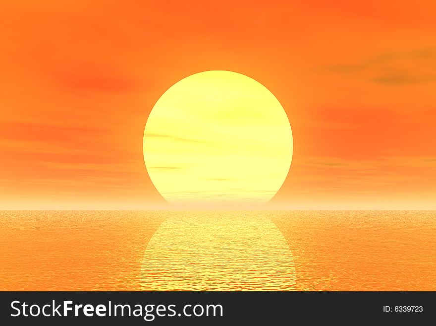 Golden Sunset in the sky background