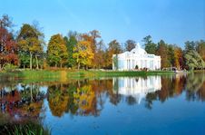 Classical Building Near The Pond In Autumn Stock Images Classical Building Near The Pond In Autumn Stock Images