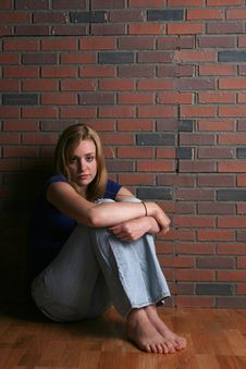 Woman Sitting With Knees Up Royalty Free Stock Photo Woman Sitting With Knees Up Royalty Free Stock Photo
