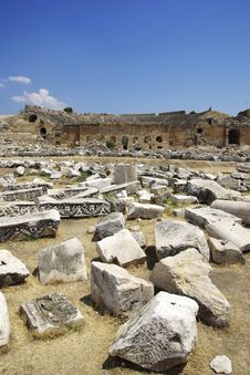 Ruins Of Hierapolis. Pamukkale, Turkey. Royalty Free Stock Photo Ruins Of Hierapolis. Pamukkale, Turkey. Royalty Free Stock Photo