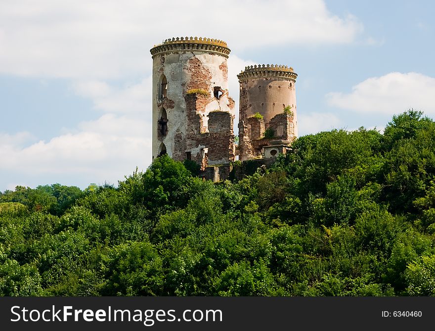 Old castle in ruins in Ukraine