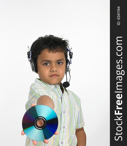 Boy Holding Compact Disc