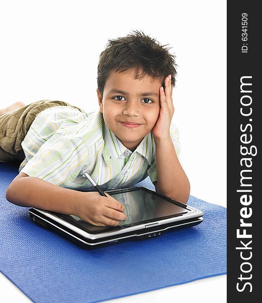 Asian Boy With Laptop