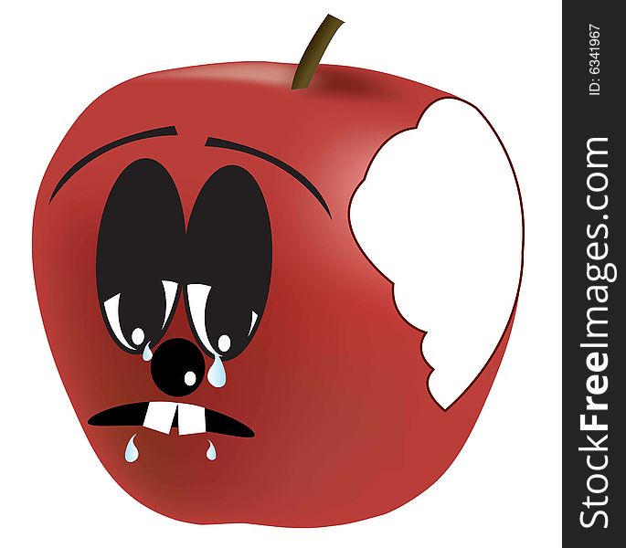Red apple, eyes vector illustration vector