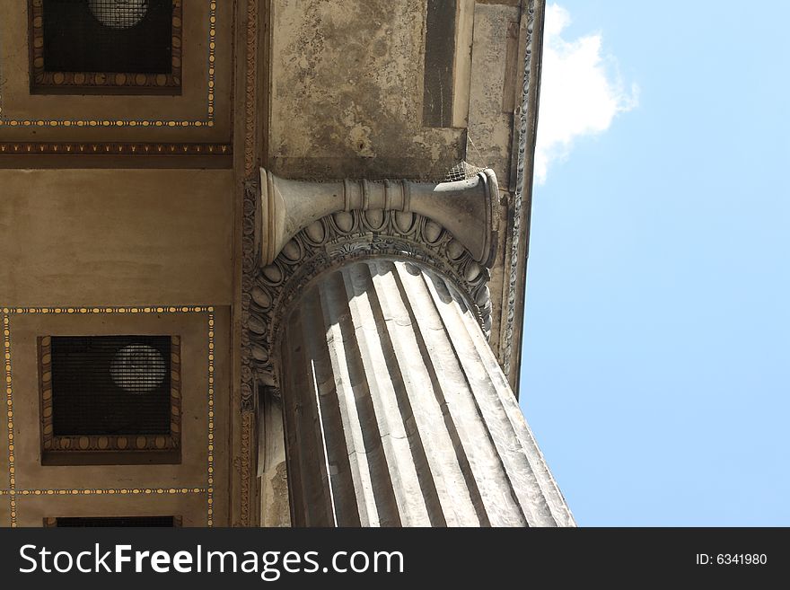 Pillar as detail of magnificent castle