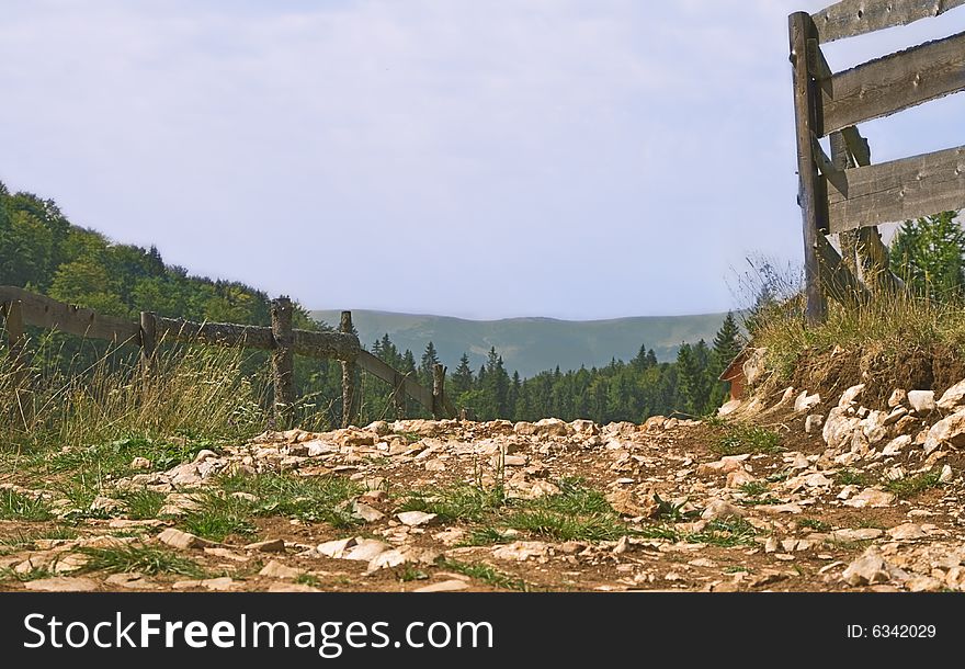 Detail of a rocky footpath in the mountains.Location: Apuseni Mountains, Romania. Detail of a rocky footpath in the mountains.Location: Apuseni Mountains, Romania.