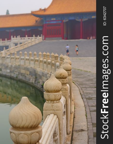 Tourists stroll inside the forbidden city, Beijinag. Tourists stroll inside the forbidden city, Beijinag