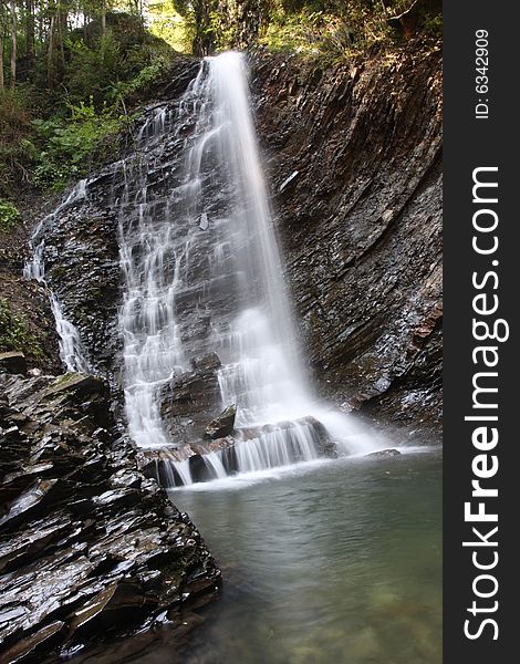 Waterfall in spring season, Crimea