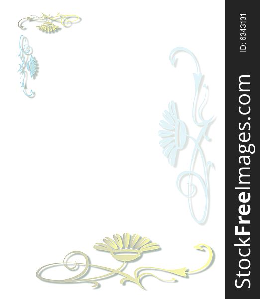 Decorative vegetative elements on a white background