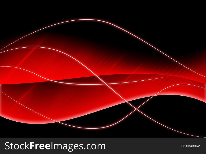 Red wavy abstract background. Element for design.