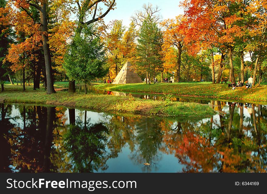 Autumn Trees And Pyramid