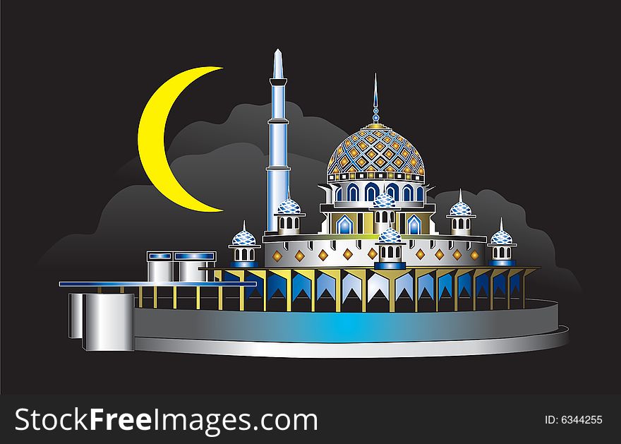 The mosque in the night