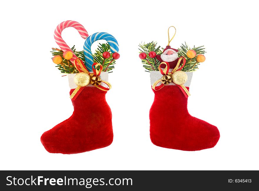 Christmas stockings  isolated on white background