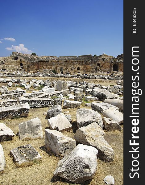 Ruins of Hierapolis. Pamukkale, Turkey.