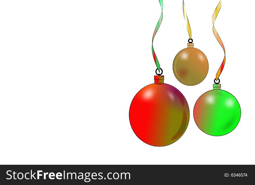 Christmas ball ornaments on white background. Christmas ball ornaments on white background