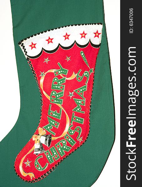A vintage Christmas sock, handmade of felt.
