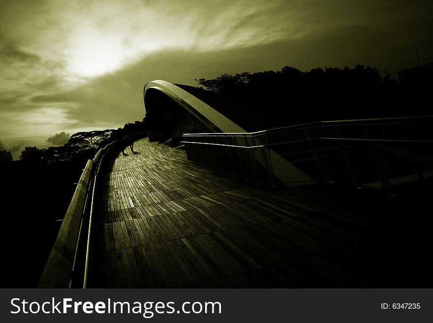 Henderson wave bridge at southern ridge singapore attraction. The tallest human bridge.