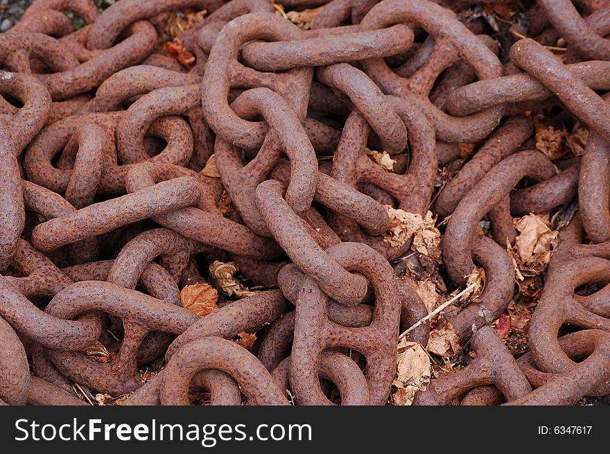 Old rusty outdated anchor chain. Old rusty outdated anchor chain