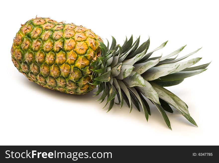 Fresh pineapple on white background