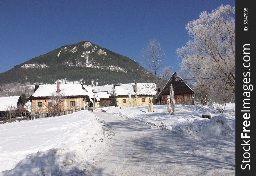 These old cottages are in the Slovakia. These old cottages are in the Slovakia