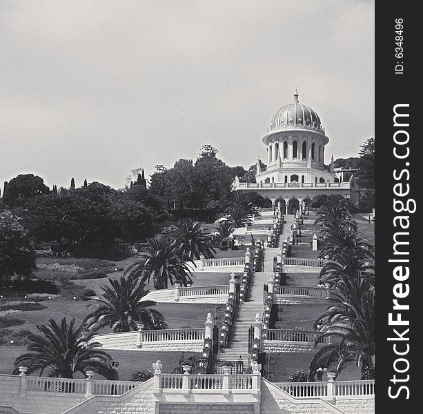 Vintage Bahai Gardens, a Holy Place in Haifa