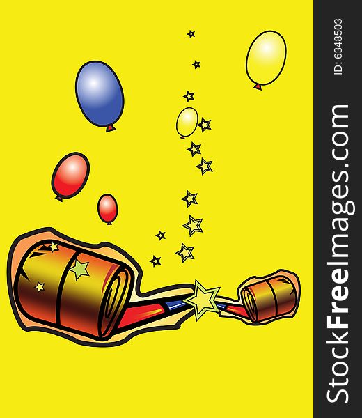 Birthday background with balloons, vector illustration