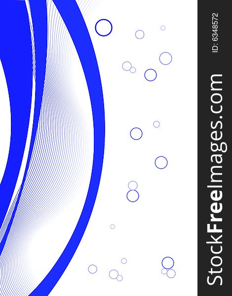 Abstract blue background with bubbles, vector illustration