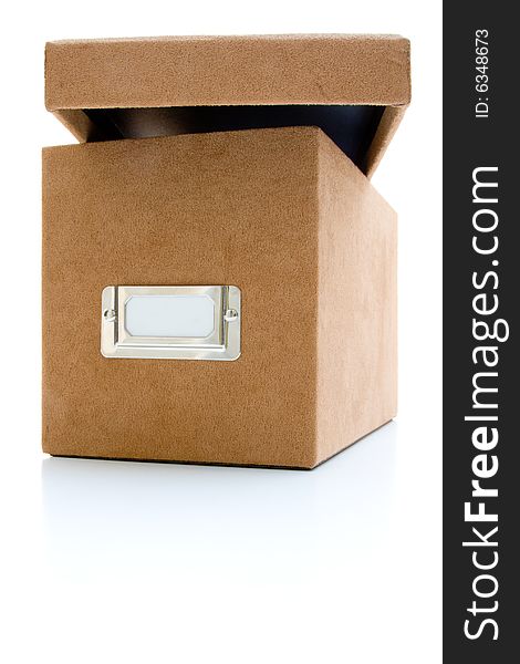 Suede box isolated on a white background