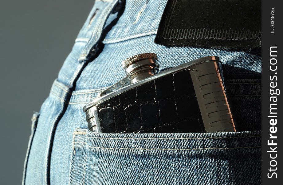 Hipflask in the pocket pocket. Hipflask in the pocket pocket