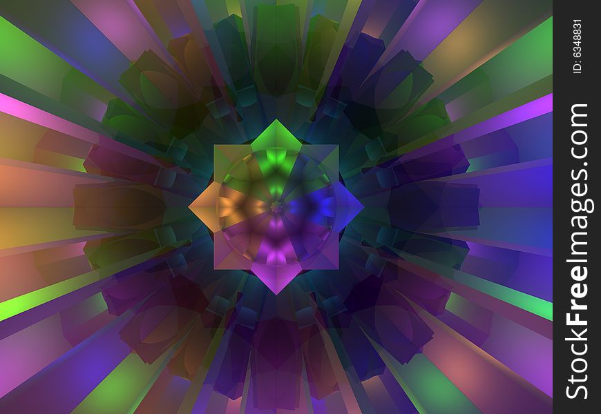 3D Colorful Abstract Flower Mosaic Background