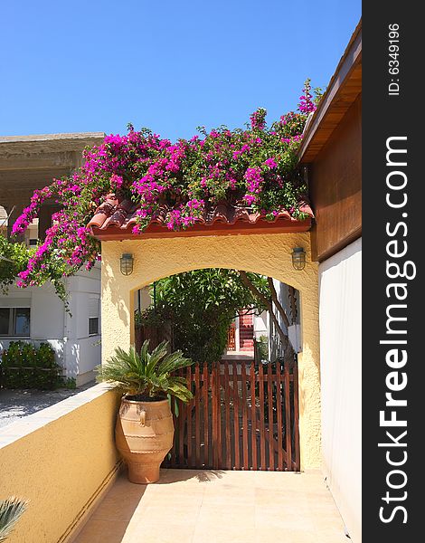 Beautiful Gate to the house on the island crete.Greece