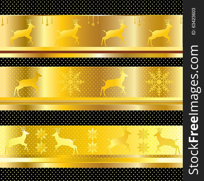 CHRISTMAS BORDER VECTOR PACK GOLD 2016. Artistic, Vector - Border. Winter, Marry Christmas, New Year. Vintage. Decorative celebration art. Abstract Composition. Yellow Deer on Gold Color shapes seamless pattern on Background. CS 6 PostScript file organized in layers for easy editing. You can use this material to create images for postcard or background, wallpaper, WEB Banner and more lively digital creations. CHRISTMAS BORDER VECTOR PACK GOLD 2016. Artistic, Vector - Border. Winter, Marry Christmas, New Year. Vintage. Decorative celebration art. Abstract Composition. Yellow Deer on Gold Color shapes seamless pattern on Background. CS 6 PostScript file organized in layers for easy editing. You can use this material to create images for postcard or background, wallpaper, WEB Banner and more lively digital creations.