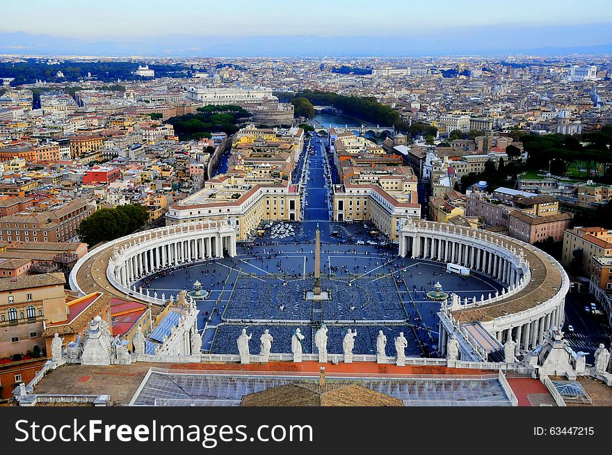 View of the city of Rome with St. Peter's Basilica. View of the city of Rome with St. Peter's Basilica