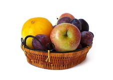Basket With Fruits Stock Photography
