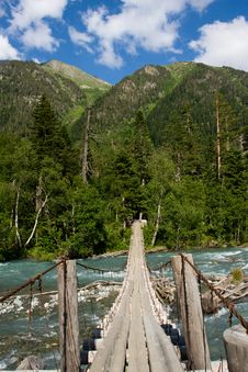 Foot-bridge Over River Stock Photo Foot-bridge Over River Stock Photo