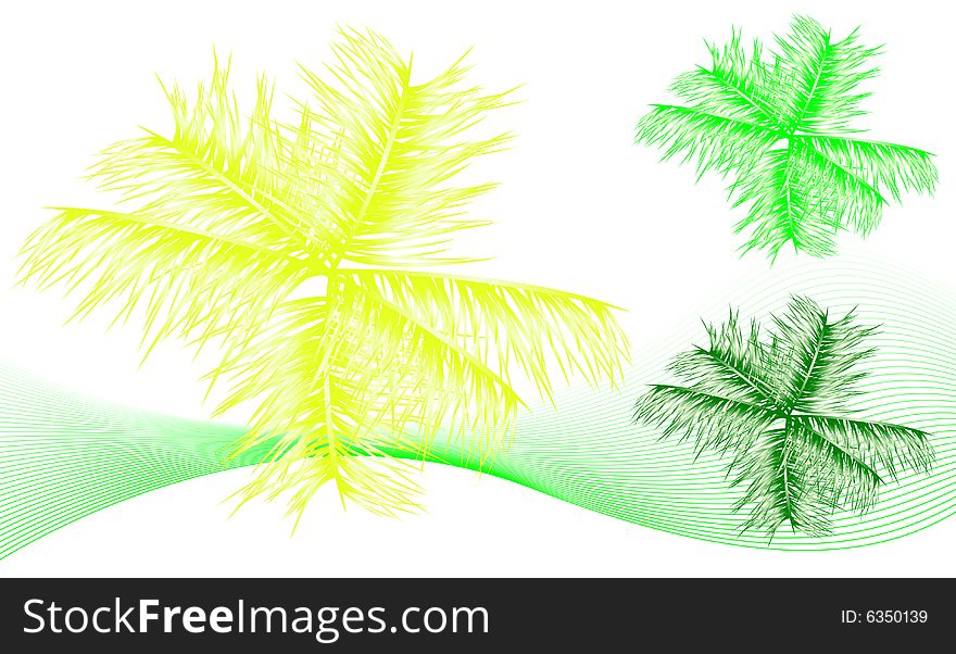Tropical leaf set, vector illustration
