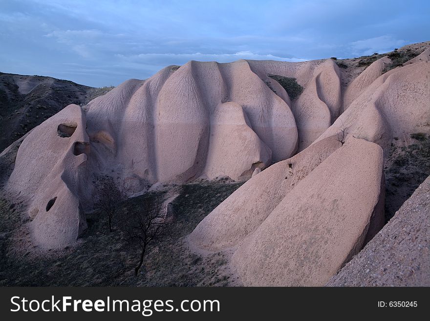 Strange and amazing stone formations in Cappadocia, Turkey