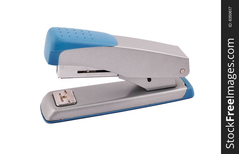 Metal stapler isolated on white