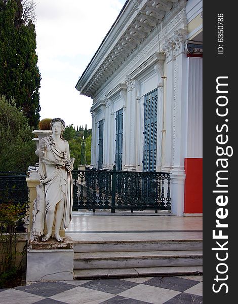 Achilleon Palace statues Corfu Island Greece